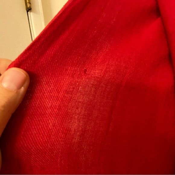 Loft 100% rayon red Oversized large Scarf wrap pashmina fringe trim 30x80 - Picture 8 of 10